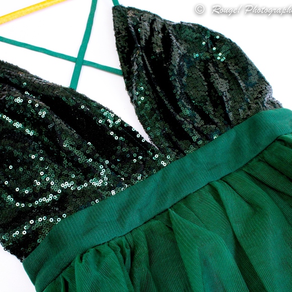 Sequin Mesh Halter Backless Crisscross Strap Dress - Picture 5 of 8